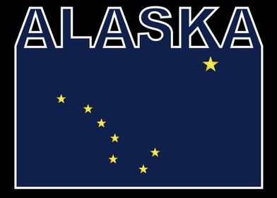 Alaska State Text Flag