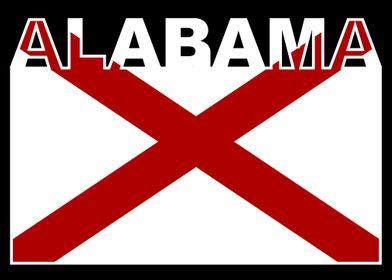 Alabama State Text Flag