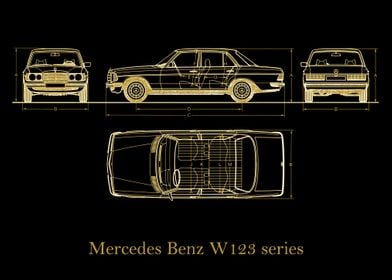 Mercedes Benz W123 gold 