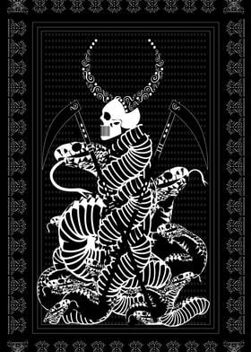 Tarot card skull death wit