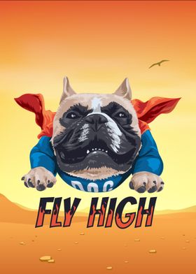 funny Pug Fly High