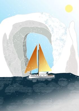 sail boat iceberg