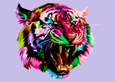 Tiger Lion Colorful