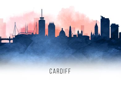 Cardiff Blue Skyline 