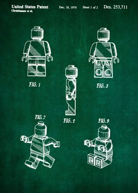 Kammerat Illustrer kampagne 3 Lego Toy Figure Patent' Poster by Yuliya Tsarenok | Displate
