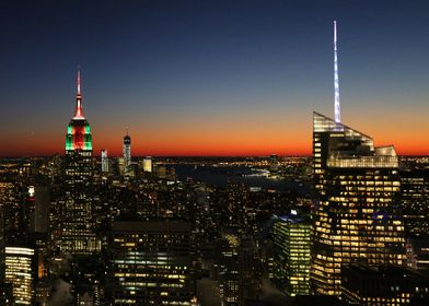 Sunset over Manhattan NYC