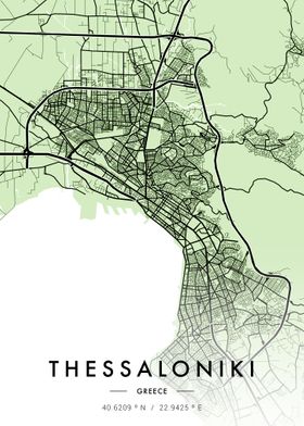 Thessaloniki Citymap Green