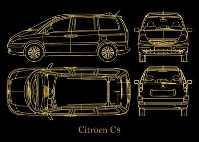 Citroen C8 Blueprint gold