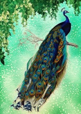 tree peacock green