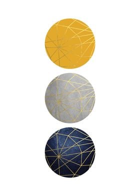 Navy Yellow Gold Circles