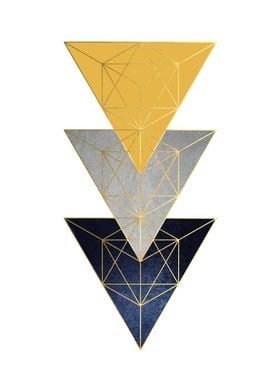 Navy Yellow Gold Triangles