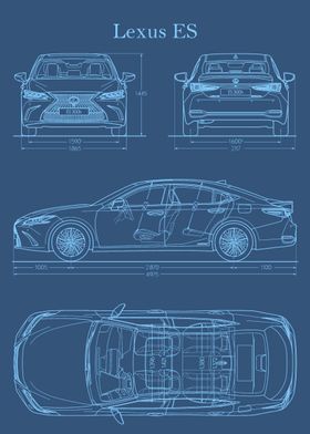 Lexus ES 2019 Blueprint