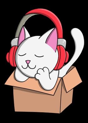 Headphone Cat in Box