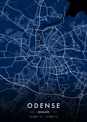 Odense City Map Blueprint