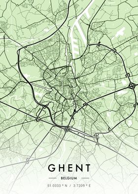 Ghent City Map Green