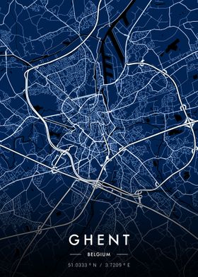 Ghent City Map Blueprint