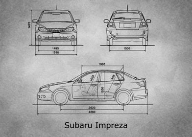 Subaru Impreza gray old 