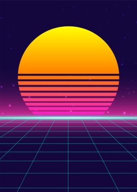 Allure of Sunset 80s Retro' Poster by EDM Project | Displate