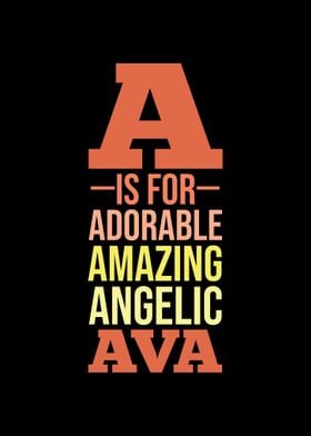 A Is For Ava Girl