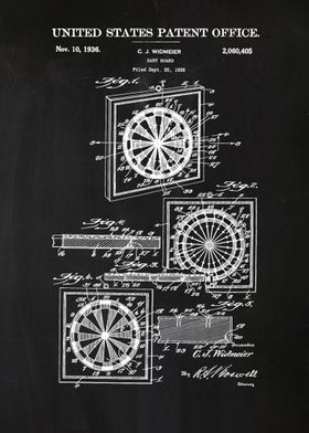 34 Dart Board Patent 1936