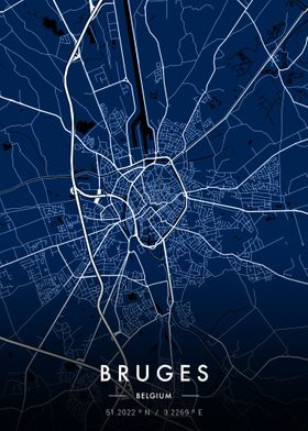 Bruges City Map Blueprint