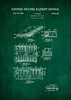 18 Backgammon Set Patent