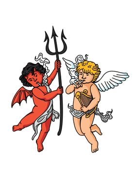 Demon And Angel Smoking