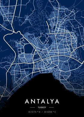 Antalya City Map Blueprint