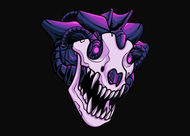 Cyber wolf skull