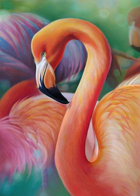 Portrait of a flamingo