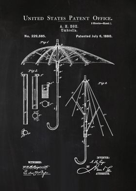 64 Umbrella Patent Print 