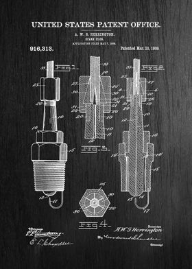 28 1909 Spark Plug Patent