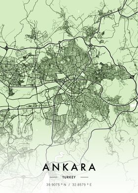 Ankara City Map Green