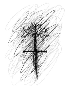 Tree Sword Drawing Lineart