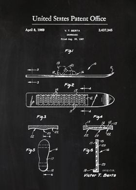 43 Snowboard Patent 1969