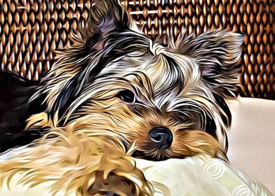 Yorkie Puppy Painting