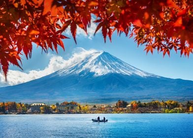 Autumn fuji mountain japan