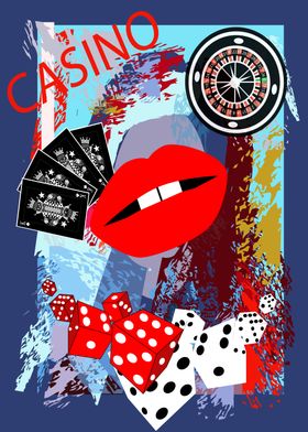 Casino background with red