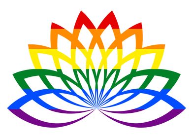 LGBT Flag Lotus Flower