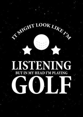 Funny Golf Player Wall Art