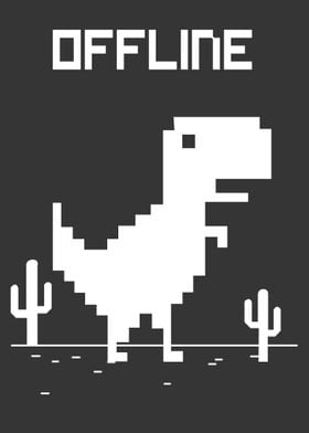 Offline pixel dinosaur