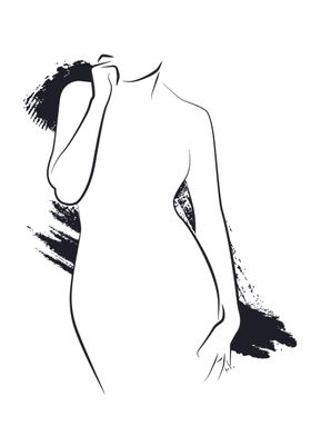 Line Art Female Figure