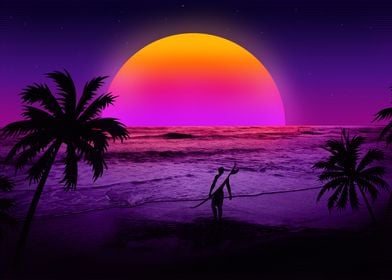 synthwave surf 80s