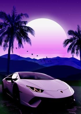 synthwave lamborghini 80s