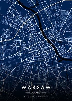 Warsaw City Map Blueprint