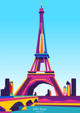 Eiffel Tower Colorful Art