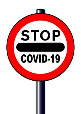 Stop Coronavirus Road Sign