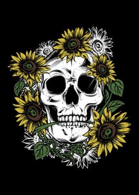 Skeleton and Sunflower