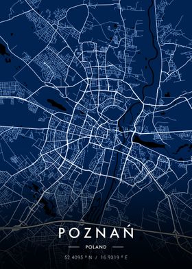 Poznan City Map Blueprint