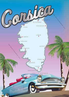 Corsica travel poster